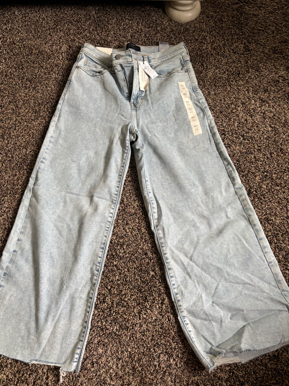 Banana Republic Light Wash Blue Cropped Wide-Leg Jeans